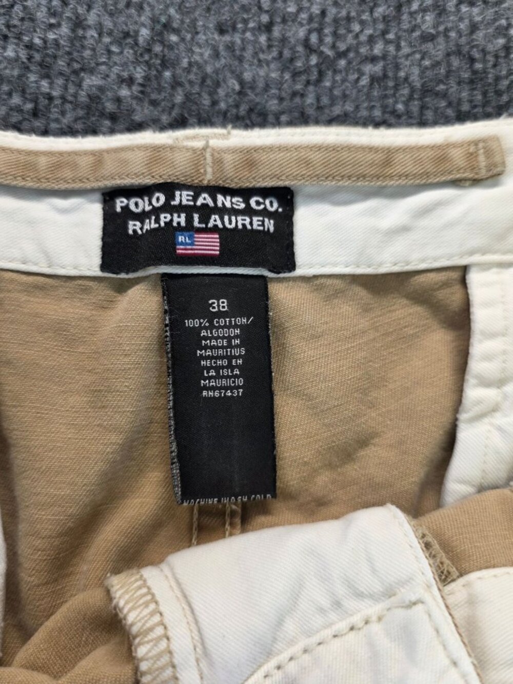 Polo Jeans Co. Ralph Lauren Denim Shorts 38 Beige Streetwear Casual Retro - Picture 3 of 9